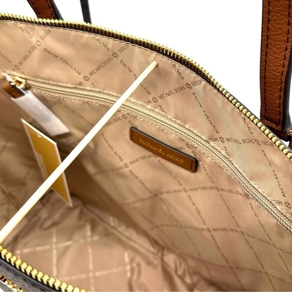 Michael Kors Large Charlotte Tote Bag & Large Double Zip Wallet Brown (NWT) - Picture 10 of 14